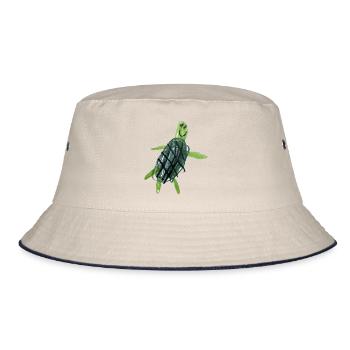 Turtle Crayon - Bucket Hat - ecru/navy - Front
