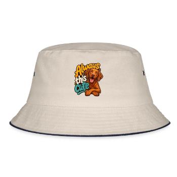 Ungarischer Pointer - Bucket Hat - Natur/Navy - Vorne
