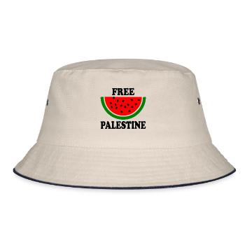 Free palestine Melon pastèque - Bob - blanc cassé/bleu marine - Devant
