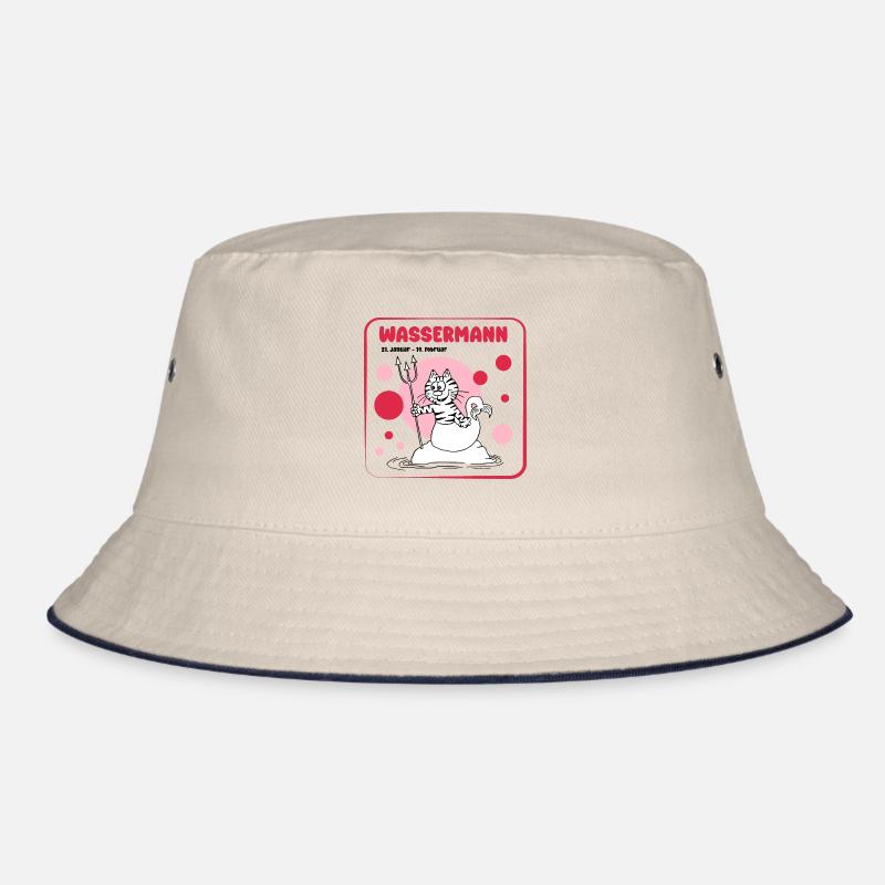 Sternzeichen Wassermann - Bucket Hat - Natur/Navy