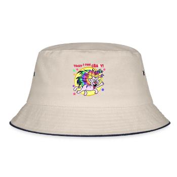 Feelin Crazy - For all the crazy among you! - Bucket Hat - ecru/navy - Front