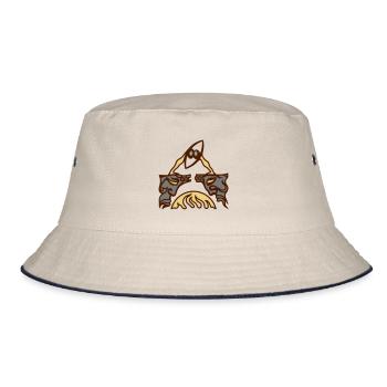 Der Streit. Konflikt auf alter Brücke. - Bucket Hat - Natur/Navy - Vorne