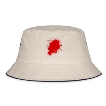 Blood Splat - Bucket Hat - ecru/navy - Front