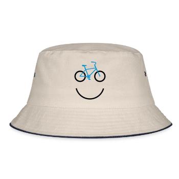 bicycle smiley - Bucket Hat - Natur/Navy - Vorne
