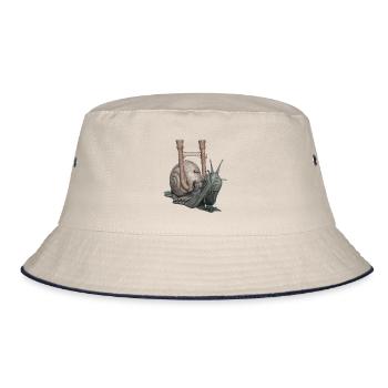 Snail Schnecke Fantasy Geschenk - Bucket Hat - Natur/Navy - Vorne