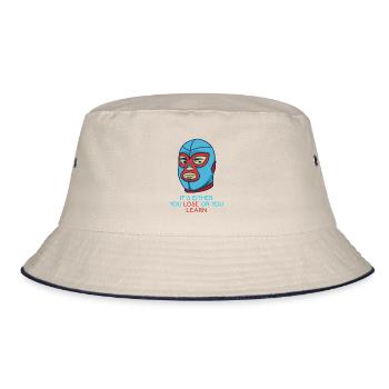 Either you lose or you learn - Bucket Hat - ecru/navy - Front