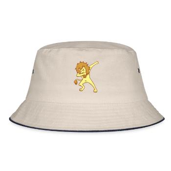DAB Löwe - tanzen - Geschenk - Bucket Hat - Natur/Navy - Vorne