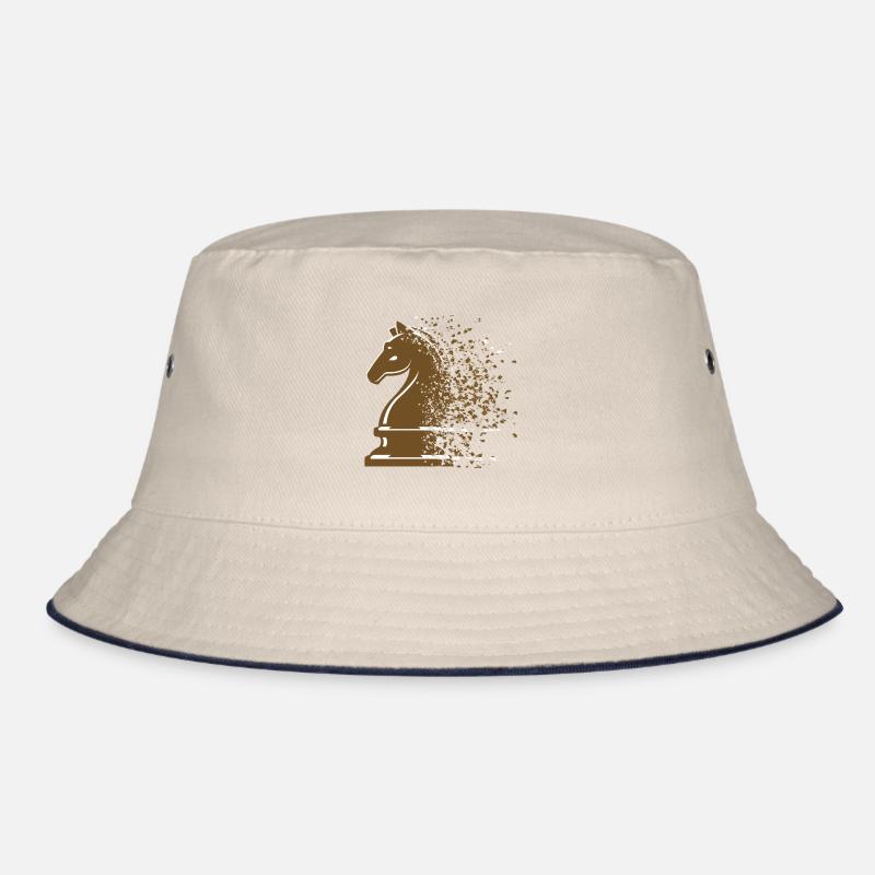 Schach Schachfigur Pferd - Bucket Hat - Natur/Navy