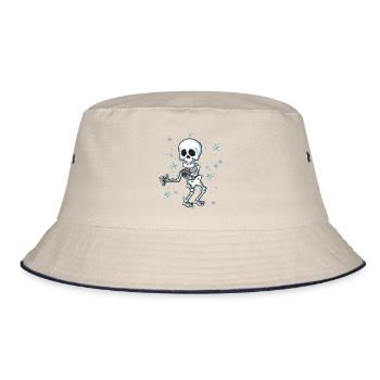 Squelette Halloween Floss comme un patron de soie dentaire - Bob - blanc cassé/bleu marine - Devant