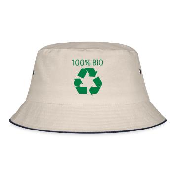 100% Bio - Bucket Hat - Natur/Navy - Vorne