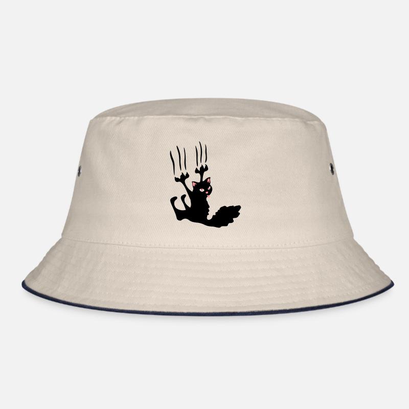 chat noir rebel ! - Bob - blanc cassé/bleu marine