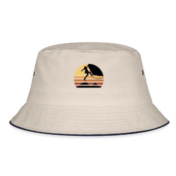 BOULDERING Kletter Sport Extrem Kletterer - Bucket Hat - Natur/Navy - Vorne