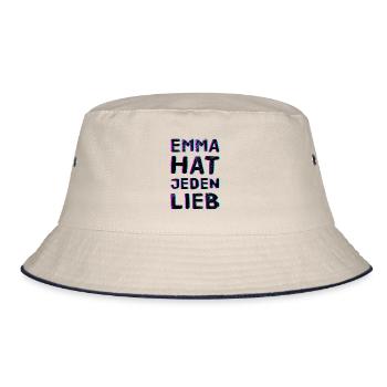 Anti Nazi Techno Spruch - Bucket Hat - Natur/Navy - Vorne
