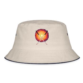 Katana Schwerter Japan Kampfkunst Samurai - Bucket Hat - Natur/Navy - Vorne