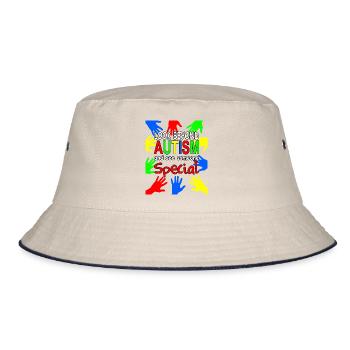 Autist, Autismus - Bucket Hat - ecru/navy - Front