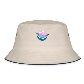 Narwhal, narwhal animal, narwhal narwhales - Bucket Hat - ecru/navy - Front