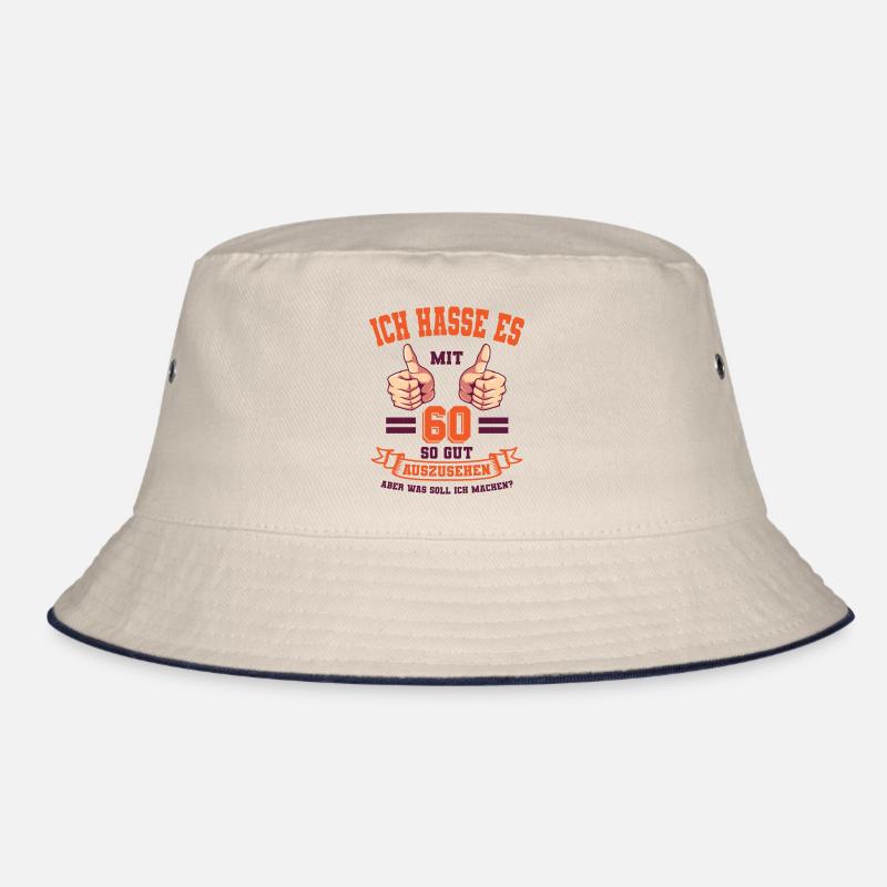 60 Geburtstag Geburtstagsfeier Geburtstagsgeschenk - Bucket Hat - Natur/Navy
