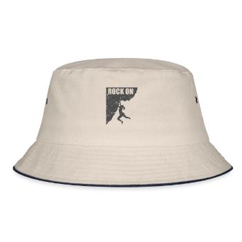 Rock on Hobby Klettern Bouldern Sport - Bucket Hat - Natur/Navy - Vorne