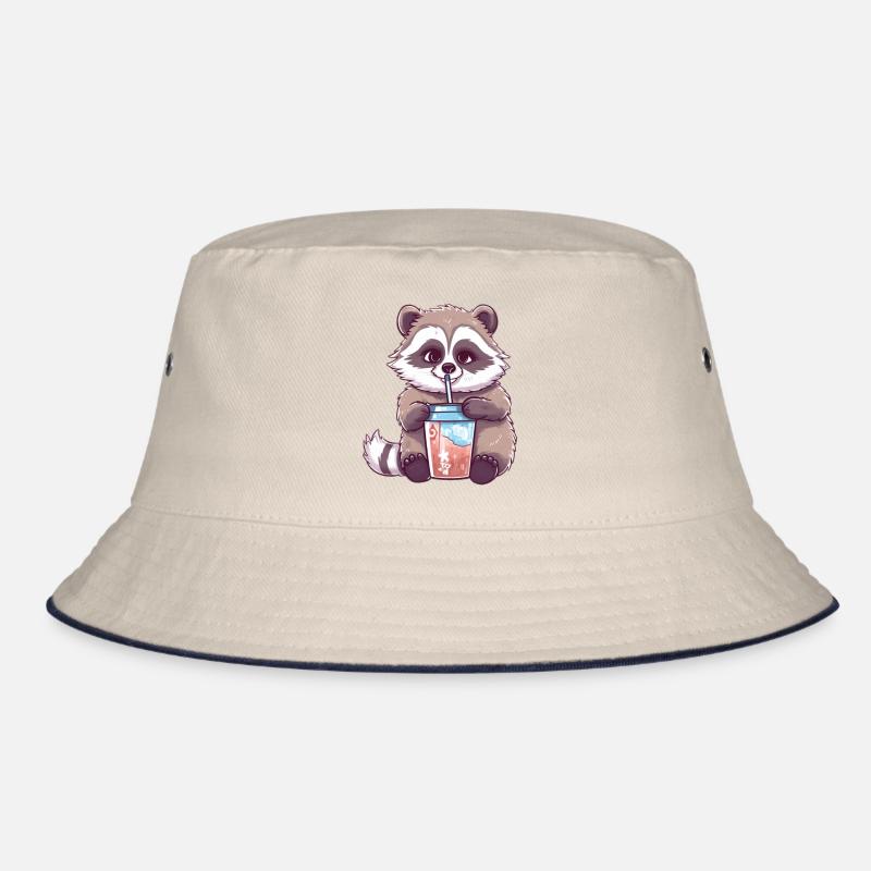 Waschbär mit Eiskaffee Bucket Hat