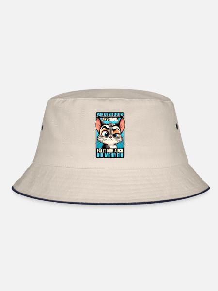 Sarkasmus Katze Lustiger Spruch Anti Menschen - Bucket Hat - Natur/Navy