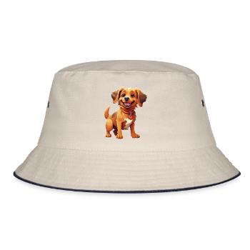 Hunde Hunde funkeln in der Illustration - Bucket Hat - Natur/Navy - Vorne