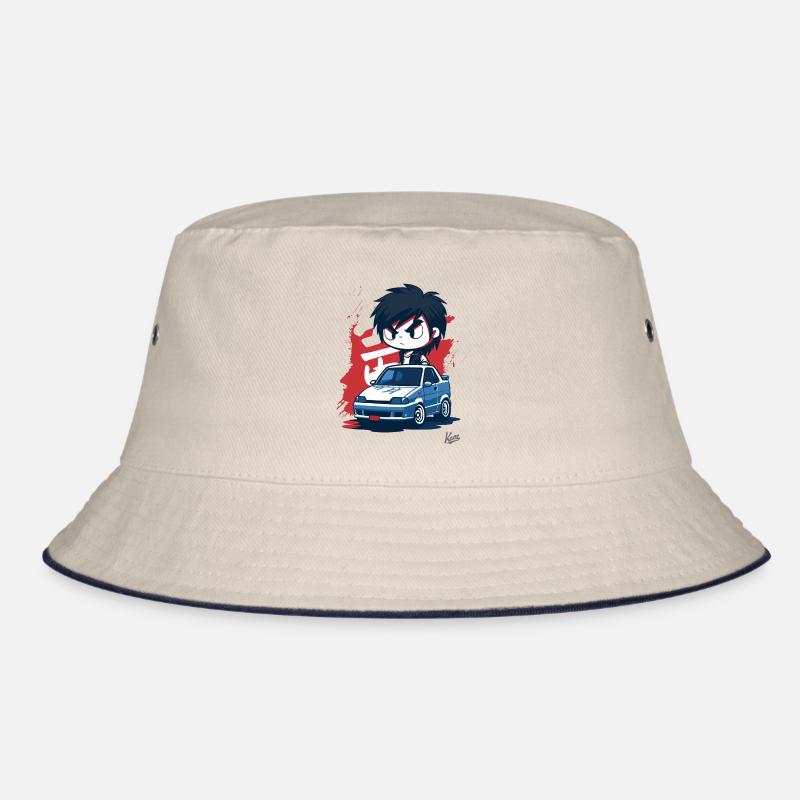 Chibi JDM Straßen-Rennfahrer Junge Bucket Hat