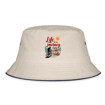 TREND QUOTE REISE - Bucket Hat - Natur/Navy - Vorne