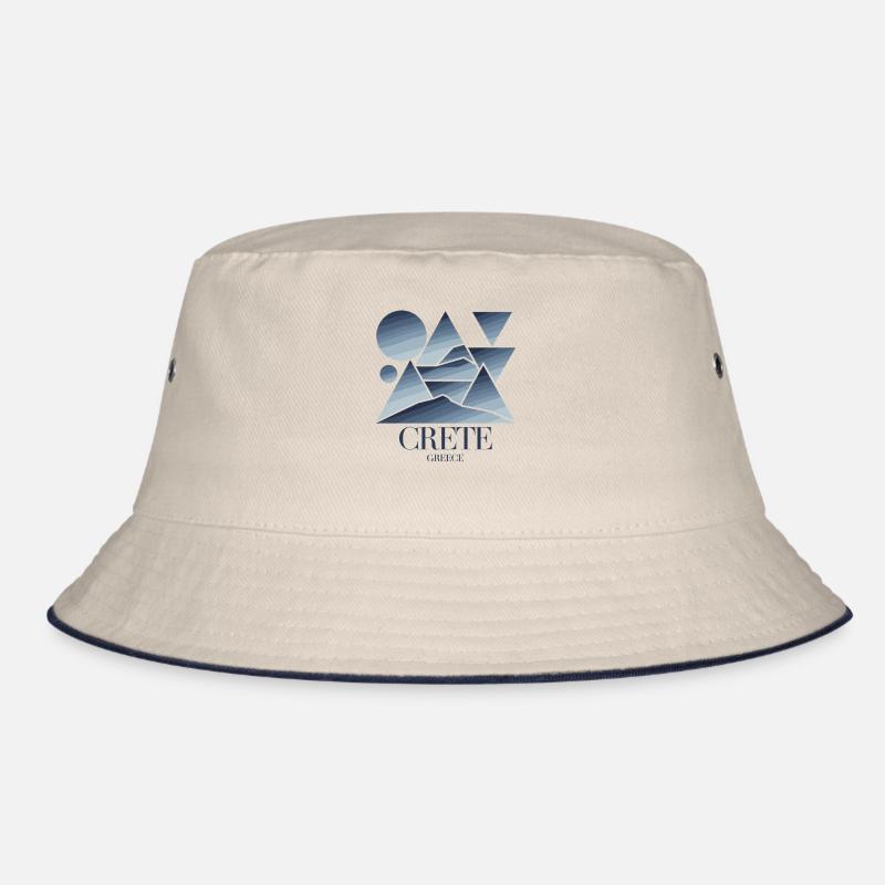 Crete Greece Souvenir Geometric Modern Bucket Hat