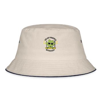 Solar Powered Introvert – Plant Joke - Bucket Hat - ecru/navy - Front