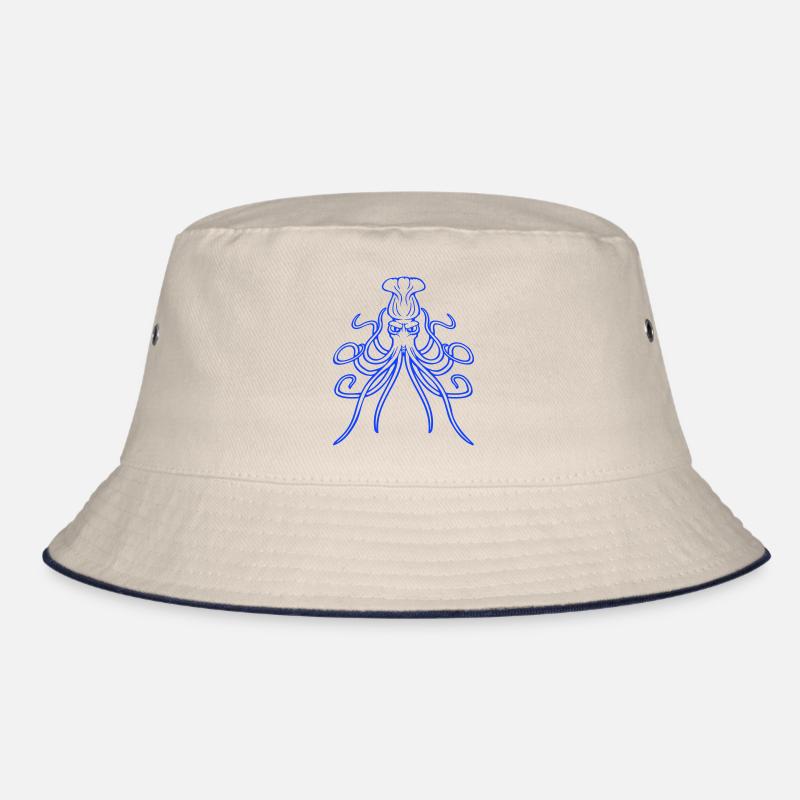 Pieuvre, pieuvre, pieuvre, céphalopode, mauvais œil - Bob - blanc cassé/bleu marine