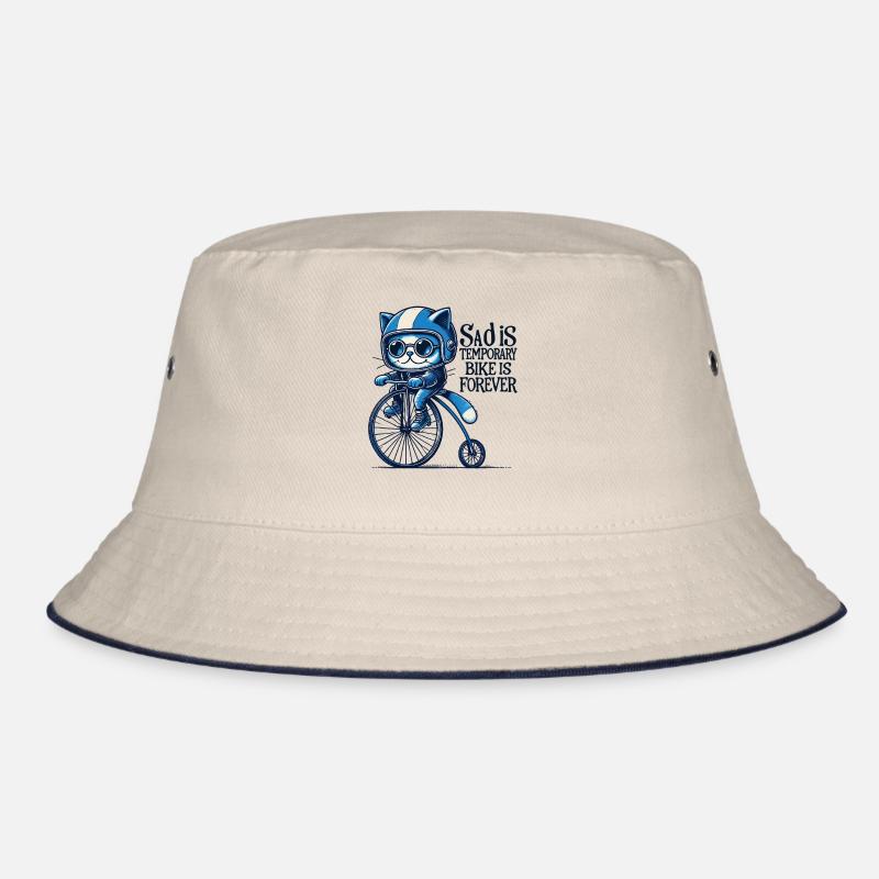 Cats Bicycle Design with Saying for Cyclists Bucket Hat