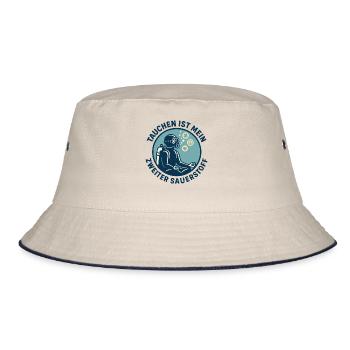 Diving is my second oxygen ocean - Bucket Hat - ecru/navy - Front