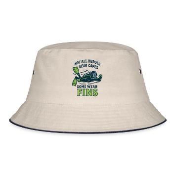 Nicht Alle Helden Tragen Umhänge Flossen - Bucket Hat - Natur/Navy - Vorne