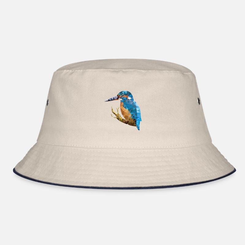 Eisvogel Polygon Art Design Bucket Hat