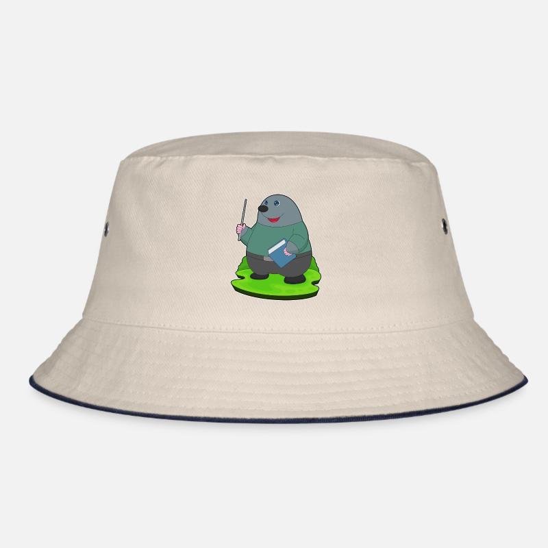 Maulwurf Lehrer Buch Schule Bucket Hat