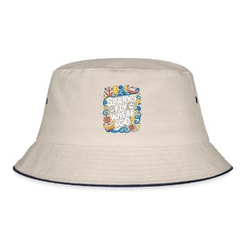 Marine Electrician Sparks Fly Marine Engineering - Bucket Hat - Natur/Navy - Vorne