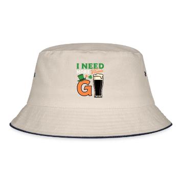 Vitamin G Irish Stout Beer Leprechaun Hat Design - Bucket Hat - Natur/Navy - Vorne