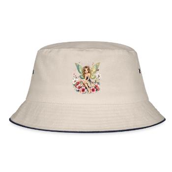  Verzauberte Fee Blumen Orchideen Fantasie Mystisc - Bucket Hat - Natur/Navy - Vorne