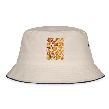 Herzhaftes Gebäck | Backen & Bäckerei - Bucket Hat - Natur/Navy - Vorne