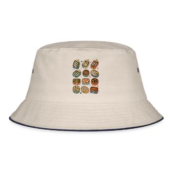 Fischkonserven | Sardinen & Meeresküche - Bucket Hat - Natur/Navy - Vorne