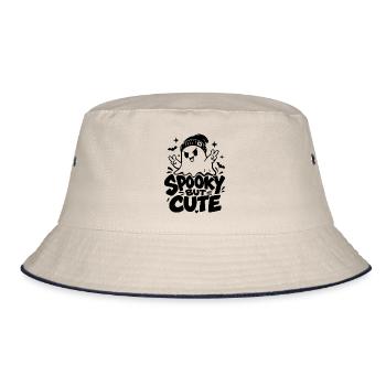Spooky But Cute - Bucket Hat - Natur/Navy - Vorne