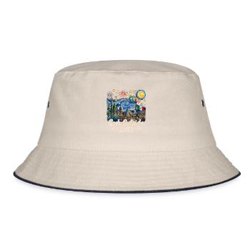  Funny Gogh Outside Mexican Independence Day 16 - Bucket Hat - Natur/Navy - Vorne