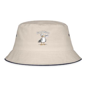 Seagull Whisperer I Lustige Möwe Maritim Spruch - Bucket Hat - Natur/Navy - Vorne