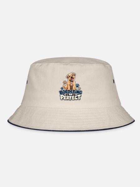 Grenze an perfekt – Border Terrier - Bucket Hat - Natur/Navy