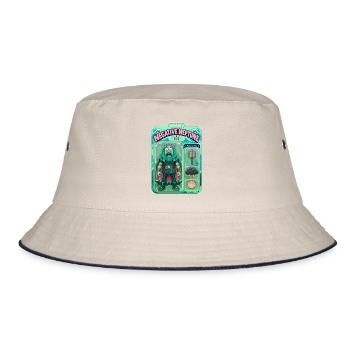 Negative Neptun-Actionfigur - Bucket Hat - Natur/Navy - Vorne
