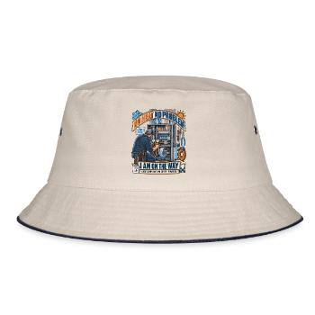 Kein Hitzeproblem Kaffee-Technik - Bucket Hat - Natur/Navy - Vorne