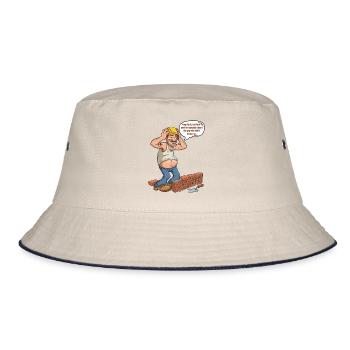 Humor-Builder: Der meckernde Profi - Bucket Hat - Natur/Navy - Vorne