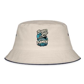 Board the Ship It's a Family Trip - Bucket Hat - Natur/Navy - Vorne