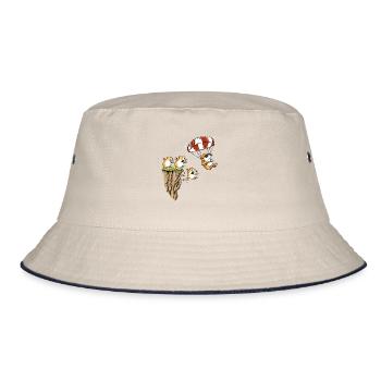 Lemming Fallschirm Individualität Paragliding Humo - Bucket Hat - Natur/Navy - Vorne