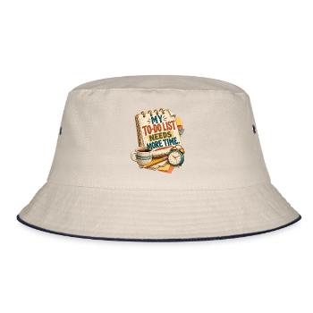 Meine To-Do-Liste braucht mehr Zeit – lustige Produktivität - Bucket Hat - Natur/Navy - Vorne